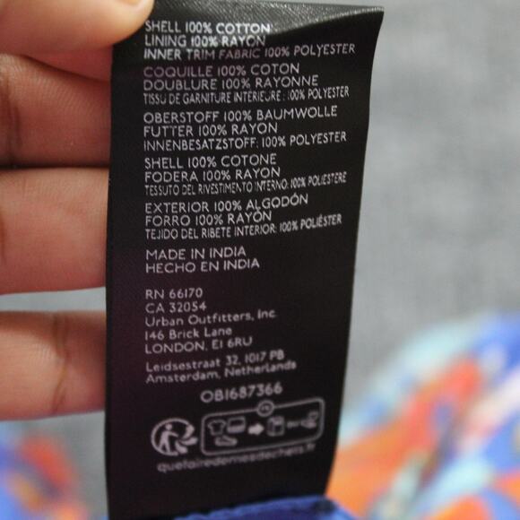 Free People Dress Medium Mai Tai Floral Bubble Mini Boho Cotton Lined Multi - Picture 9 of 11